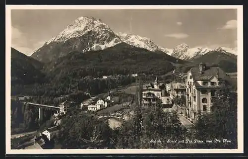 AK Schuls /Scuol, Ortsansicht mit Piz Pisoc und Piz Nair