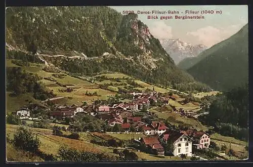 AK Bergün, Blick gegen Bergünstein, Panorama