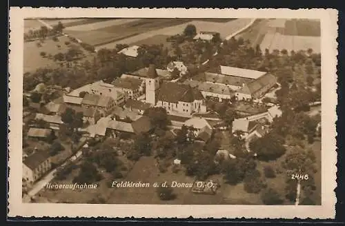 AK Feldkirchen an der Donau, Stadtmitte, Fliegeraufnahme