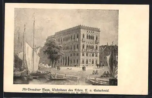 AK Dresden, Wohnhaus des Freiherrn E. v. Gutschmid