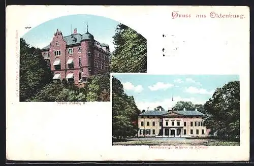 AK Oldenburg / Old., Neues Palais und Grossherzogliches Schloss in Rastede