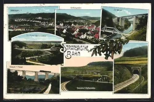 AK Grimmelshofen / Wutachtal, Strategische Bahn, Stühlingen, Imweiler, Viadukte Eppenhofen