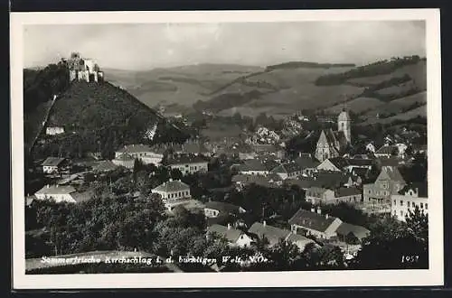 AK Kirchschlag i. d. buckligen Welt, Totalansicht von einem Berg aus