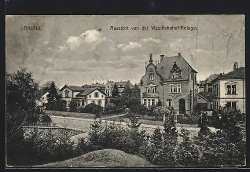 AK Landau / Pfalz, Aussicht von der Westbahnhof-Anlage