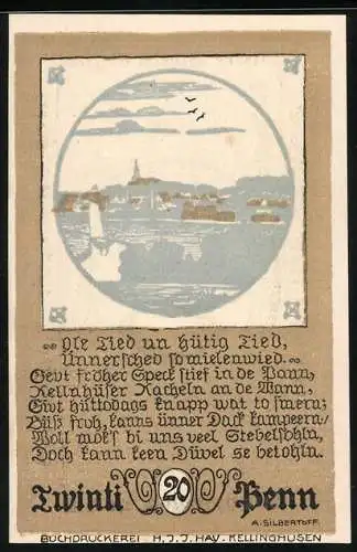 Notgeld Kellinghusen 1920, 20 Pfennig, Ortsansicht