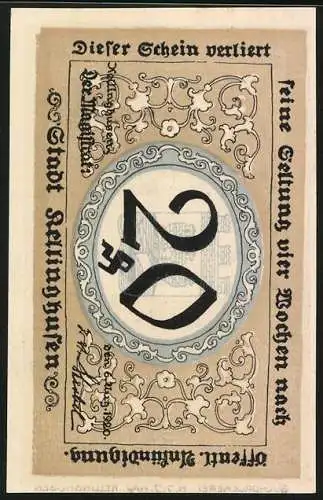 Notgeld Kellinghusen 1920, 20 Pfennig, Ortsansicht