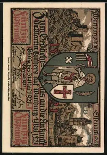 Notgeld Eisenach 1921, 50 Pfennig, Luther singt bei Frau Cotta