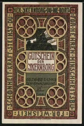 Notgeld Ykernborg 1921, 1 Mark, Freimaurer Symbole