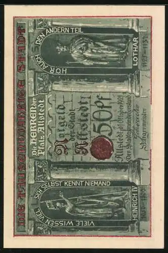 Notgeld Allstedt 1921, 50 Pfennig, Wigbertikirche, Wirkungsstätte Thomas Münzers