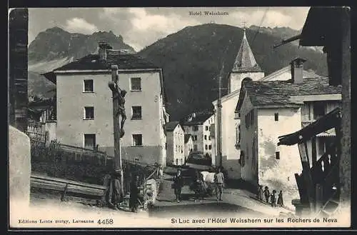 AK Saint-Luc, Hotel Weisshorn sur les Rochers de Neva