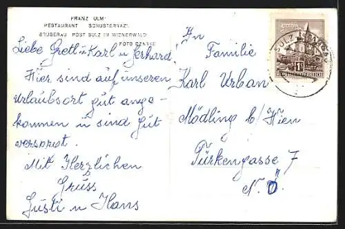 AK Gruberau /Wienerwald, Restaurant Schusternazl