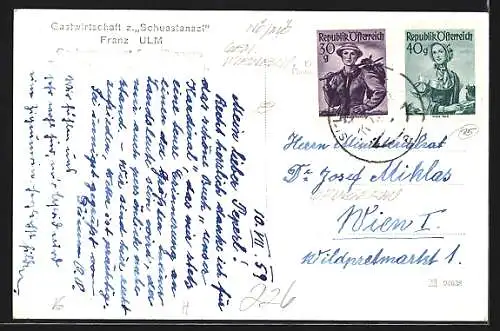 AK Gruberau /Wienerwald, Gastwirtschaft z. Schuastanazl, Bes. Franz Ulm