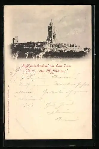 AK Frankenhausen / Kyffhäuser, Kyffhäuser-Denkmal und Alter Turm