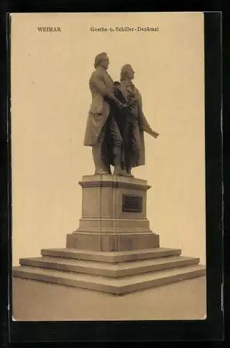 AK Weimar / Thür., Goethe-Schiller-Denkmal