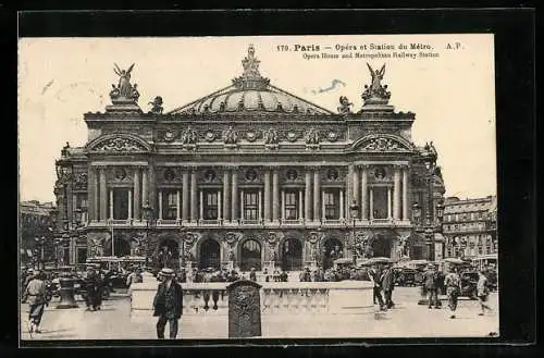 AK Paris, Opéra Garnier et Station du Metro