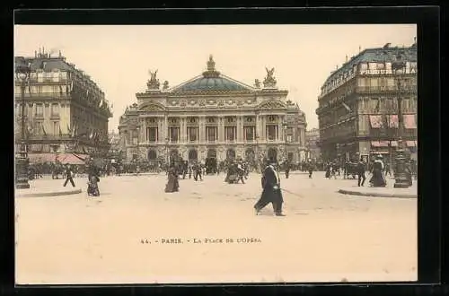 AK Paris, La Place de l`Opéra Garnier