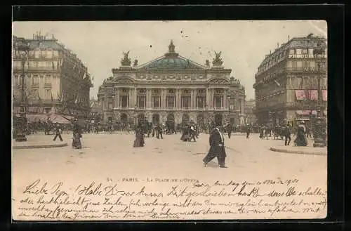 AK Paris, La Place de L`Opéra