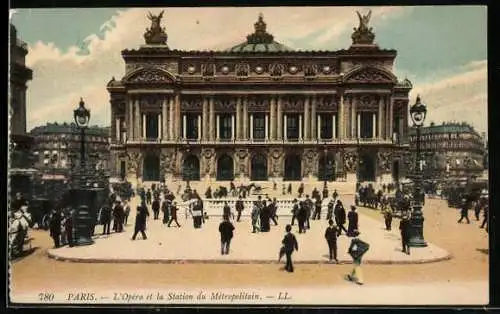 AK Paris, L`Opéra Garnier et la Station du Metropolitain