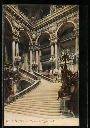 AK Paris, L`Escalier de Opéra Garnier