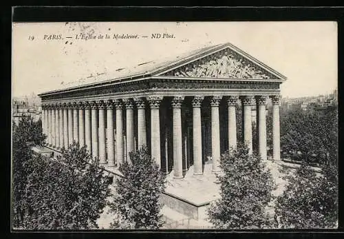 AK Paris, Église de la Madeleine, Ansicht aus der Vogelschau