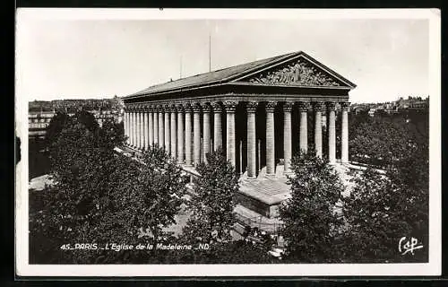 AK Paris, Église de la Madeleine, Blick auf die Säulen