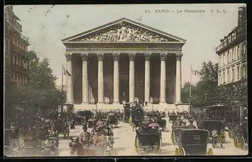 AK Paris, Église de la Madeleine, Tourismus vor der Kirche