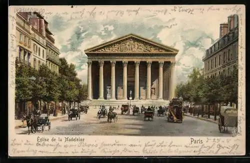 AK Paris, Église de la Madeleine, Vorderansicht