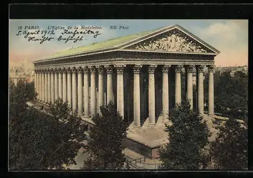 AK Paris, l`Église de la Madeleine