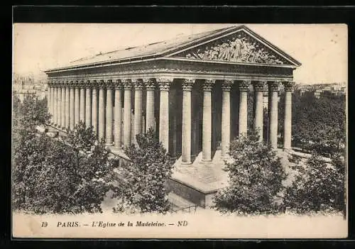 AK Paris, Église de la Madeleine, Ansicht von oben