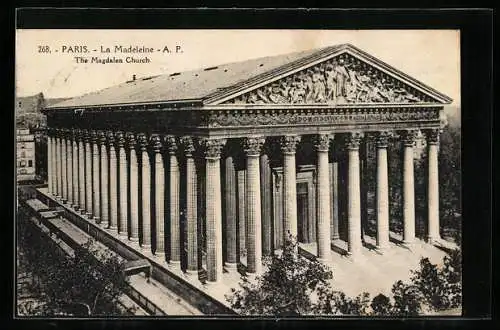 AK Paris, Église de la Madeleine, Blick auf die Säulen