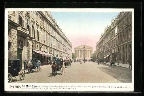 AK Paris, Église de la Madeleine, la Rue Royale