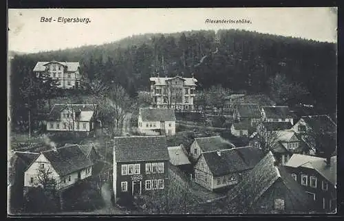 AK Bad Elgersburg, Ortsansicht mit Alexanderinenhöhe