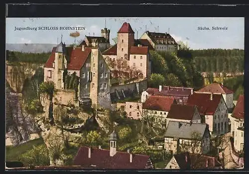 AK Hohnstein / Sa., Blick auf Schloss Hohnstein