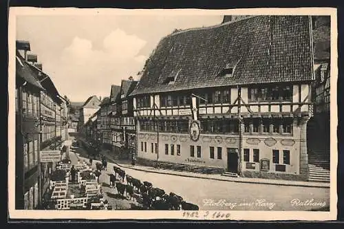 AK Stolberg / Harz, Ansicht am Rathaus mit Ratskeller