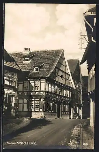 AK Stolberg / Harz, Strassenpartie mit Gasthaus E. Kupfer