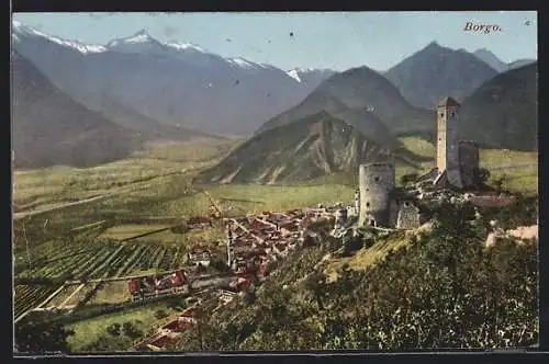 AK Borgo, Panorama mit Schlossruine
