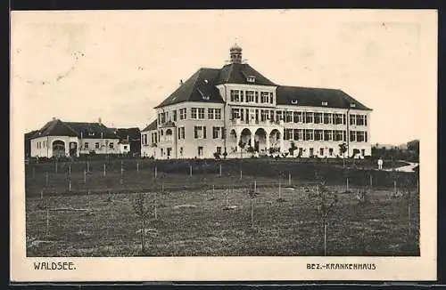 AK Waldsee / Württ., Feldpartie am Bezirkskrankenhaus