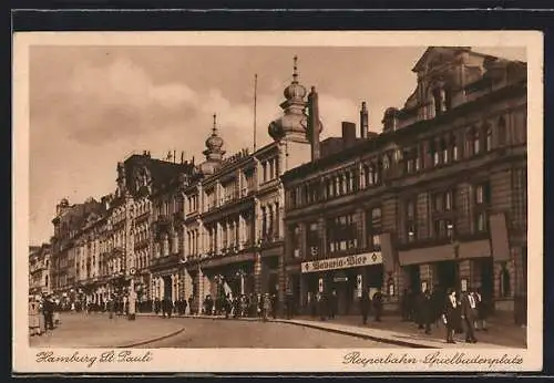 AK Hamburg-St. Pauli, Reeperbahn am Spielbudenplatz