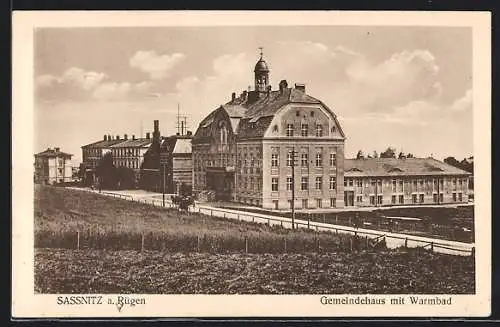 AK Sassnitz a. Rügen, Gemeindehaus mit Warmbad