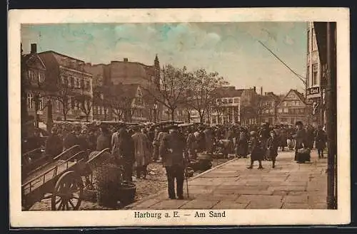 AK Harburg a. E., Strassenpartie am Sand