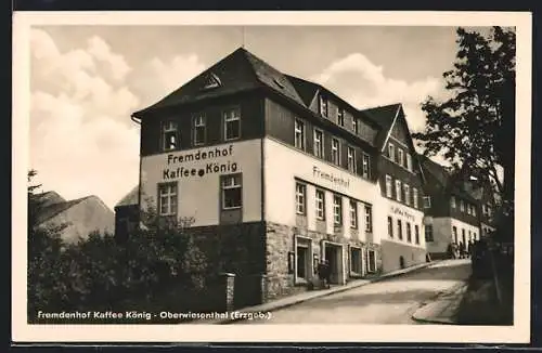 AK Oberwiesenthal /Erzgeb., Fremdenhof Kaffee König