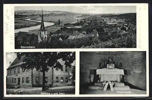AK Stammheim / Main, Gasthaus zum goldenen Stern, Kriegerkapelle, Teilansicht