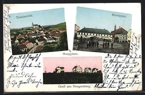 AK Hengersberg / Bayr. Ostmark, Manggasse, Marktplatz, Totalansicht