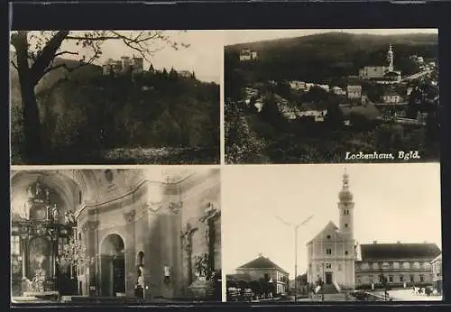 AK Lockenhaus, Kirche, Ortsansicht aus der Vogelschau