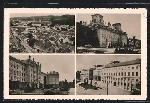 AK Eisenstadt, Blick zum Schloss, Ortspartien & Ortsansicht