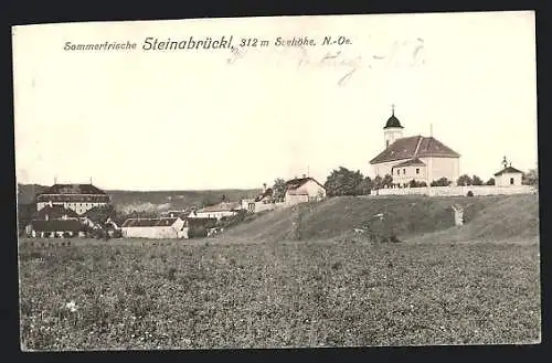 AK Steinabrückl, Ortsansicht mit Kirche