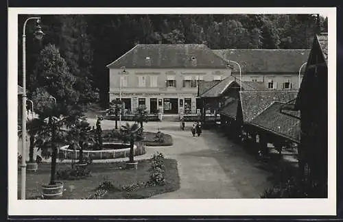 AK Bad Tatzmannsdorf, Tabak-Trafik, Friseur, Apotheke, Kurplatz