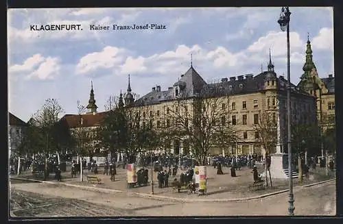 AK Klagenfurt, Belebter Kaiser Franz-Josef-Platz