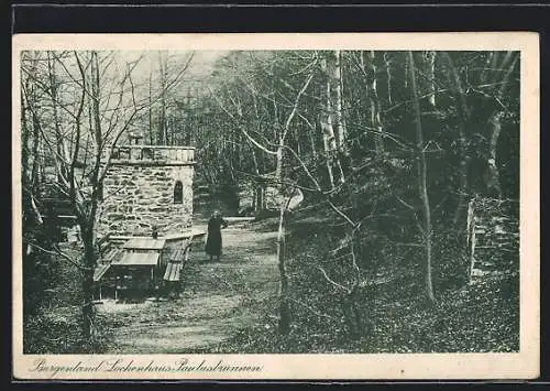 AK Lockenhaus, Paulusbrunnen mit Bänken