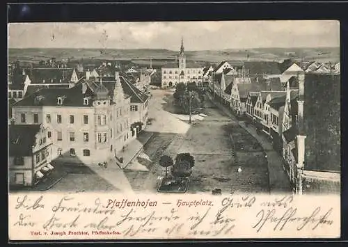 AK Pfaffenhofen / Ilm, Hauptplatz aus der Vogelschau